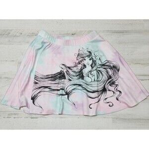 Disney Princess Ariel Skirt Women L Pocket Watercolors The Little Mermaid Sketch